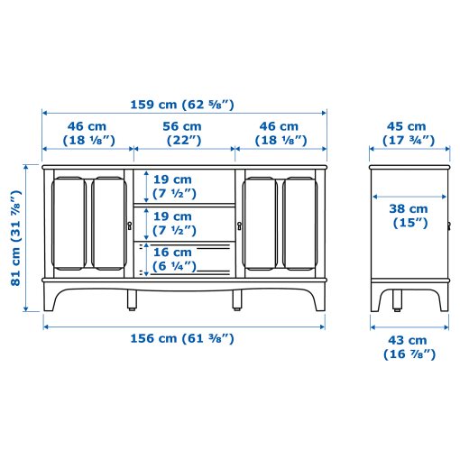 LOMMARP, TV bench, 159x45x81 cm, 304.370.00