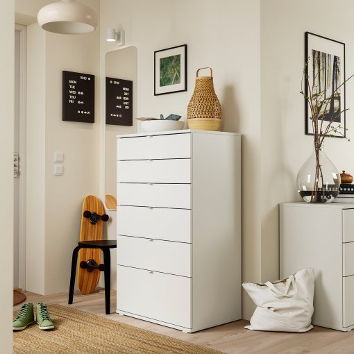 VIHALS, chest of 6 drawers, 70x47x125 cm, 304.832.47