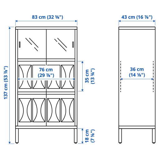 KALKNÄS, ντουλάπι με συρόμενες πόρτες, 83x43x137 cm, 304.962.64