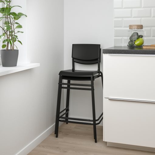 STIG, bar stool with backrest, 63 cm, 304.984.18