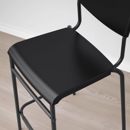 STIG, bar stool with backrest, 63 cm, 304.984.18
