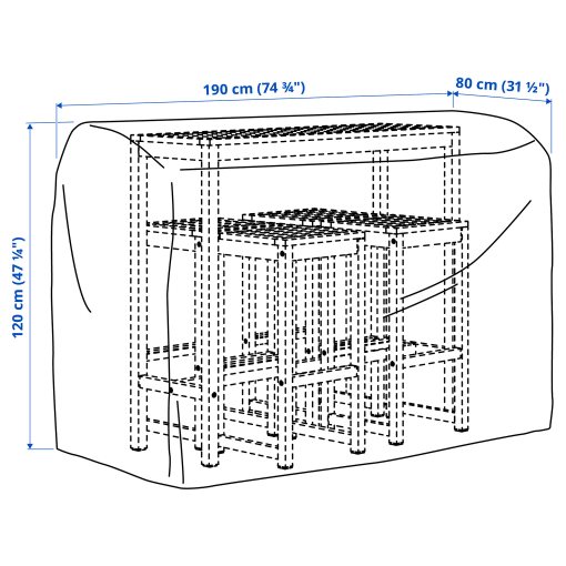 TOSTERÖ, cover for outdoor furniture, 190x80 cm, 305.323.37