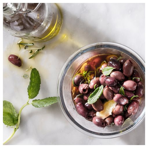 PRAKTRÖNN, scented candle in glass with lid/Spring herbs, 20 hr, 305.388.72