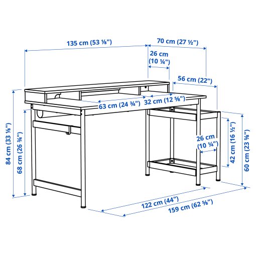 MULLSJÖ, γραφείο, 135x70 cm, 305.532.40