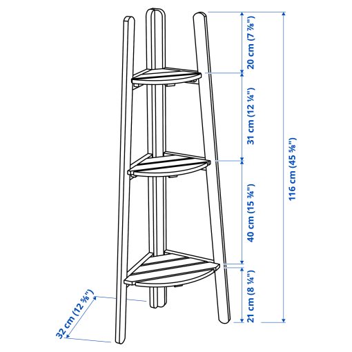 ASKHOLMEN, plant stand/outdoor, 45x32x116 cm, 305.575.06