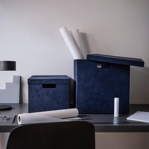 GJÄTTA, storage box with lid/velvet, 25x35x20 cm, 305.704.47