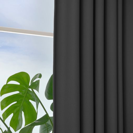 KORGMOTT, κουρτίνα με τρέσα/πλήρους συσκότισης, 2 τεμ. 145x300 cm, 305.971.59