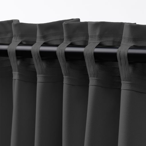 KORGMOTT, κουρτίνα με τρέσα/πλήρους συσκότισης, 2 τεμ. 145x300 cm, 305.971.59