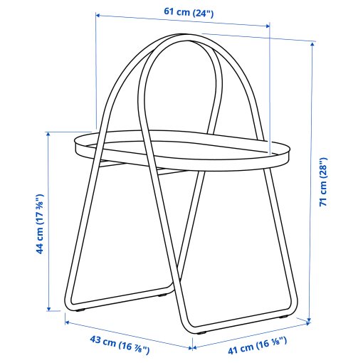 MÅBÄRSSKÄR, τραπέζι μέσης εξωτερικού/εσωτερικού χώρου, 61x41 cm, 305.971.64
