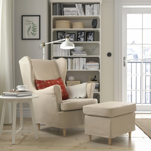 STRANDMON, slipcover for wing chair, 305.979.08