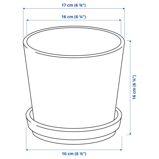 KLOTLÖNN, plant pot with saucer in/outdoor, 15 cm, 305.982.67