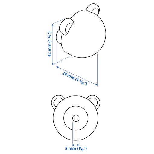 GREJSIMOJS, knob 2 pack, 38 mm, 306.174.16