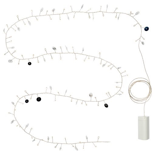 STRÅLA, lighting chain with built-in LED light source/battery-operated, 306.332.18