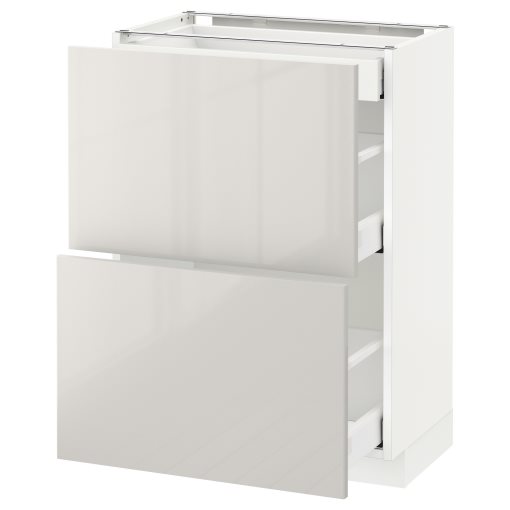 METOD/MAXIMERA, base cabinet with 2 fronts/3 drawers, 391.686.54