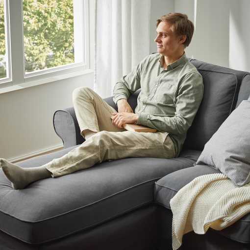 EKTORP, τριθέσιος καναπές με σεζλόνγκ, 393.200.67