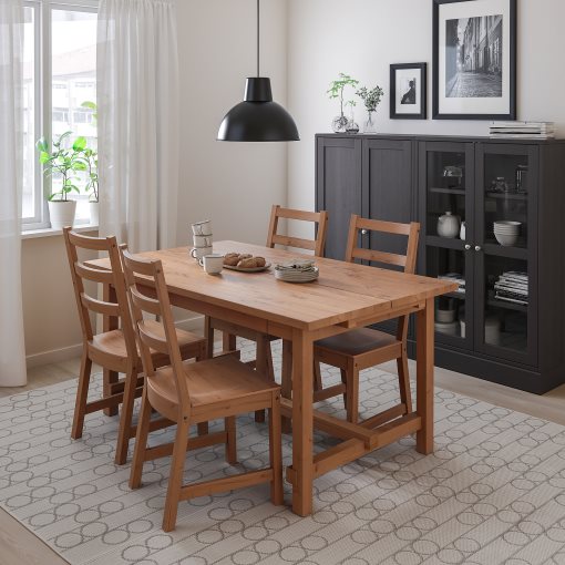 NORDVIKEN/NORDV, table and 4 chairs, 152/223x95 cm, 393.866.47