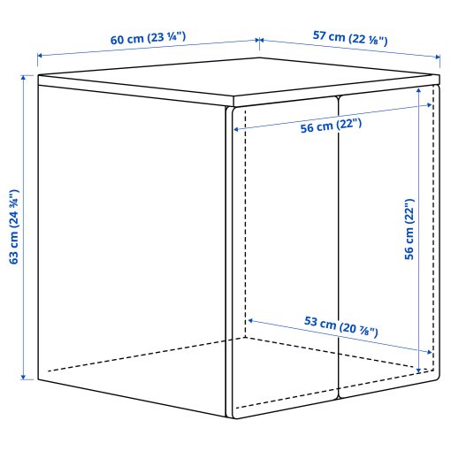 SMASTAD/PLATSA, cabinet with 1 shelf, 60x57x63 cm, 393.891.89