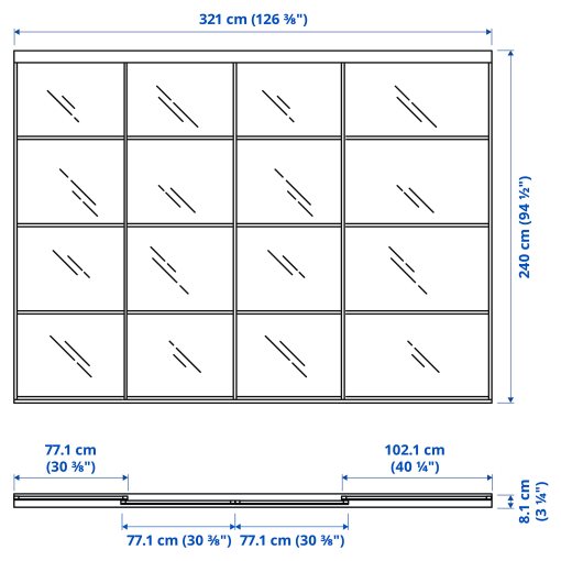 SKYTTA/FARVIK, σύνθεση με συρόμενη πόρτα, 326x240 cm, 394.240.41