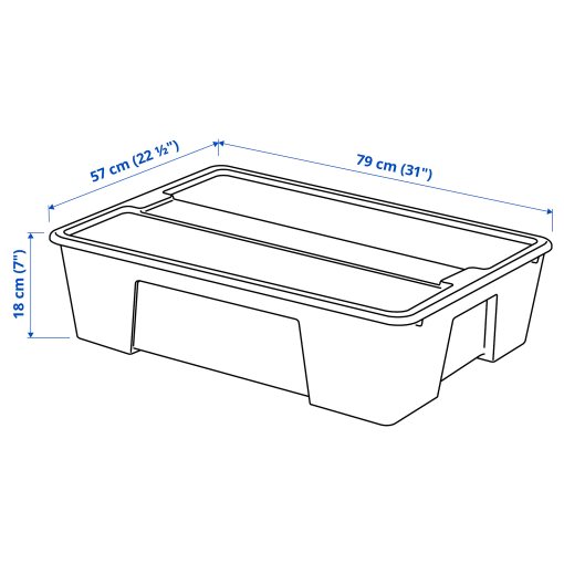 SAMLA, box with lid, 79x57x18 cm/55 l, 394.408.14