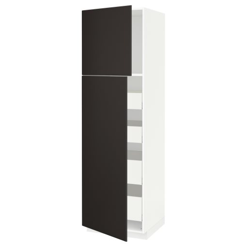 METOD/MAXIMERA, ψηλό ντουλάπι με 2 πόρτες/4 συρτάρια, 60x60x200 cm, 394.564.14