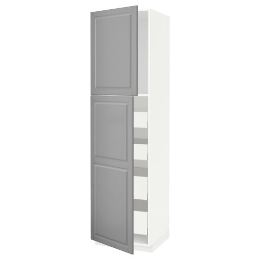 METOD, high cabinet with 2 doors/4 drawers, 60x60x220 cm, 394.635.13