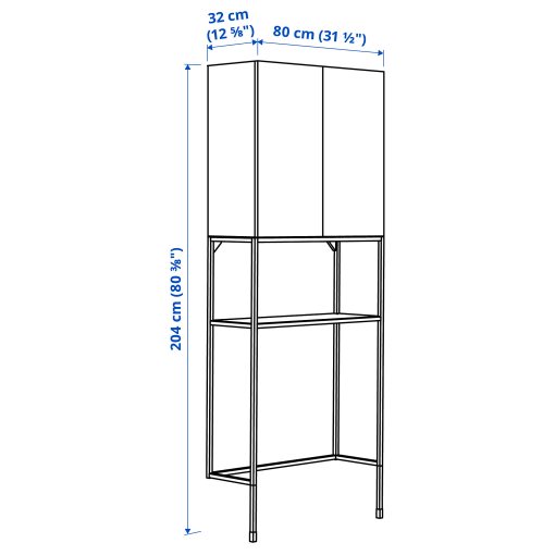 ENHET, storage combination for laundry, 80x32x204 cm, 394.774.35