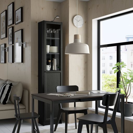 BILLY/OXBERG, βιβλιοθήκη με πάνελ/γυάλινη πόρτα, 40x30x202 cm, 394.833.37