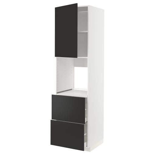 METOD, high cabinet for oven with door/2 fronts/2 high drawers, 60x60x220 cm, 394.975.51