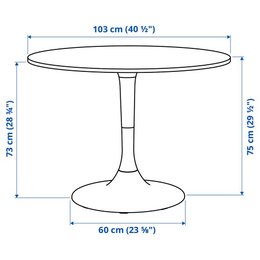 DOCKSTA/TOBIAS, τραπέζι και 4 καρέκλες, 103 cm, 394.992.77