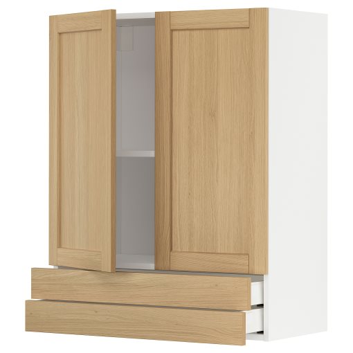 METOD, wall cabinet with 2 doors/2 drawers, 80x100 cm, 395.093.99