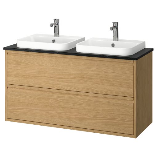 ANGSJON/BACKSJON, wash-stand with drawers/wash-basin/taps, 122x49x71 cm, 395.216.31