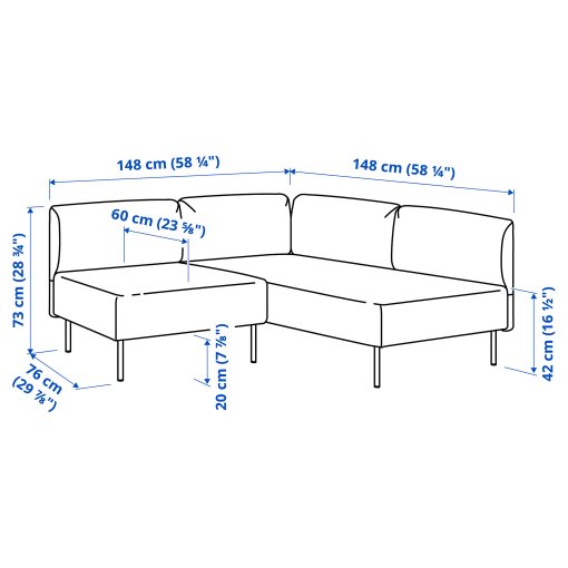 LILLEHEM, modular corner sofa, 2-seat, 395.363.07
