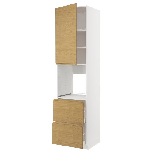 METOD, high cabinet for oven with door/2 drawers, 60x60x240 cm, 395.382.69
