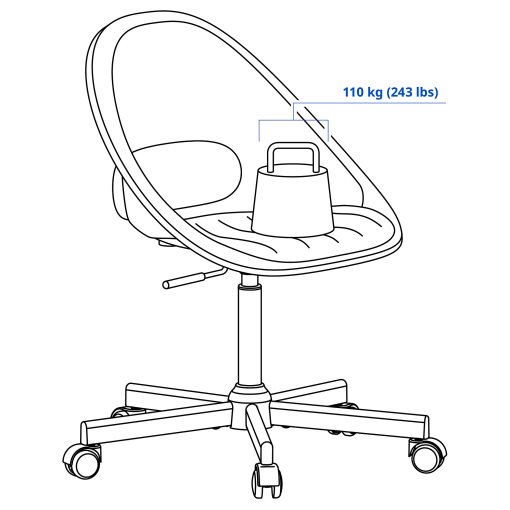 LOBERGET/MALSKAR, swivel chair with pad, 395.533.73