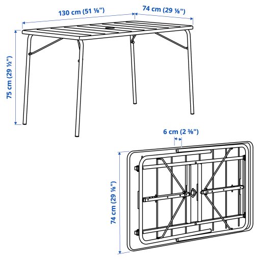 TORPARÖ, table with 4 chairs, folding/outdoor, 130x74 cm, 395.818.23