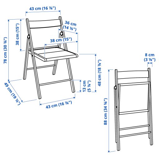 NÄSINGE/FRÖSVI, gateleg table and 2 folding chairs, 48/104/159x85 cm, 395.970.94
