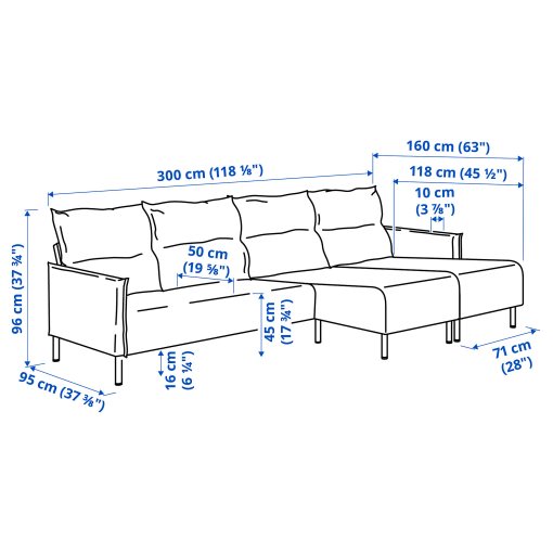 MANNARP, 4-seat sofa with chaise longues, 396.191.90