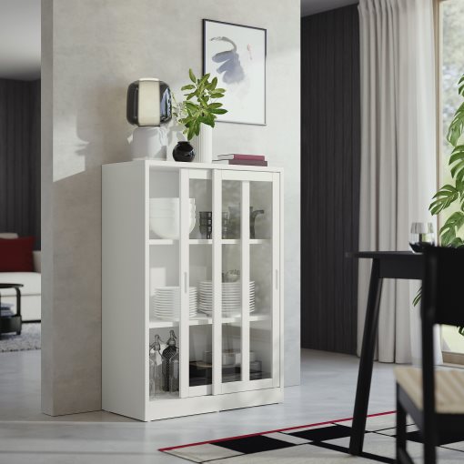 TONSTAD, cabinet with sliding glass doors, 81x37x116 cm, 404.888.95