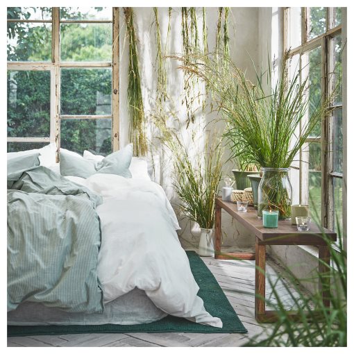 HEDERSAM, scented candle in glass/Fresh grass, 50 hr, 405.024.10