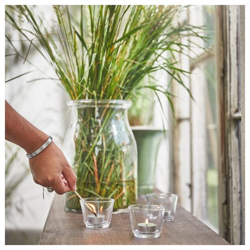 HEDERSAM, scented tealight/Fresh grass/30 pack, 3.5 hr, 405.042.49