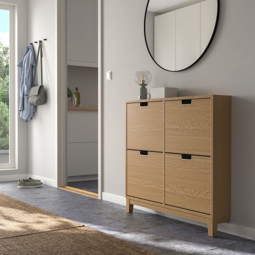 STÄLL, shoe cabinet with 4 compartments, 96x17x90 cm, 405.302.29