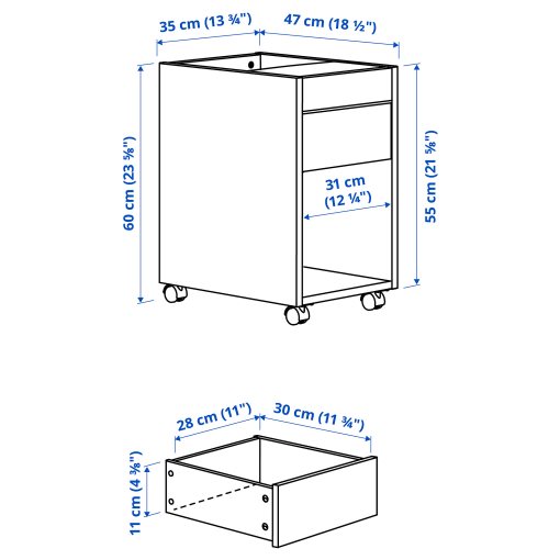 TONSTAD, drawer unit on castors, 35x60 cm, 405.382.11