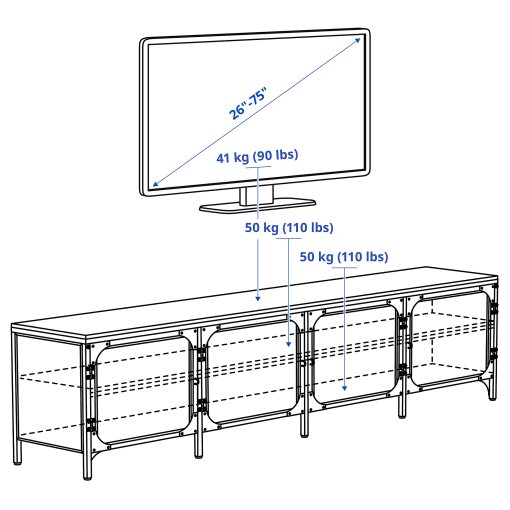 FJÄLLBO, TV bench, 198x45x54 cm, 405.790.32