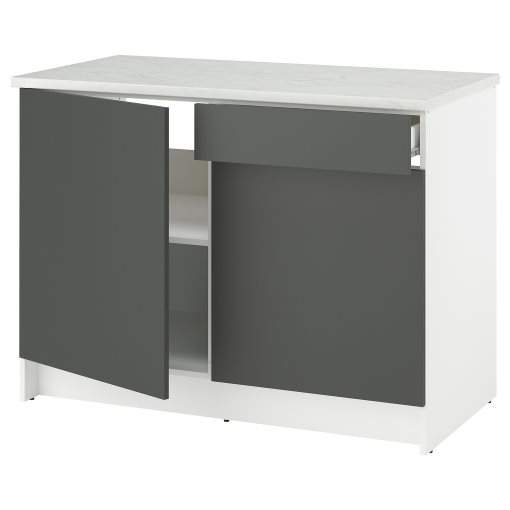 KNOXHULT, base cabinet with doors and drawer, 120 cm, 405.887.86
