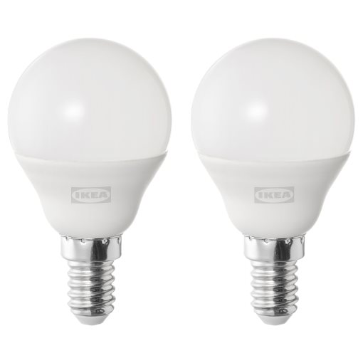 SOLHETTA, LED bulb E14 470 lumen/2 pack, 4000 K, 405.915.00