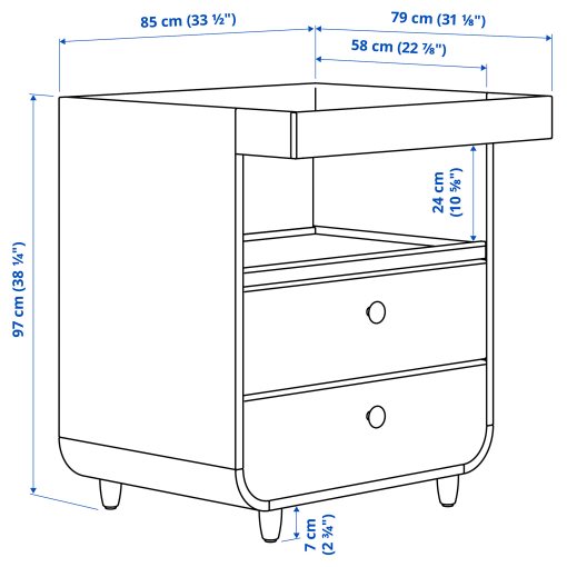 MYLLRA, changing table with drawers, 405.957.44