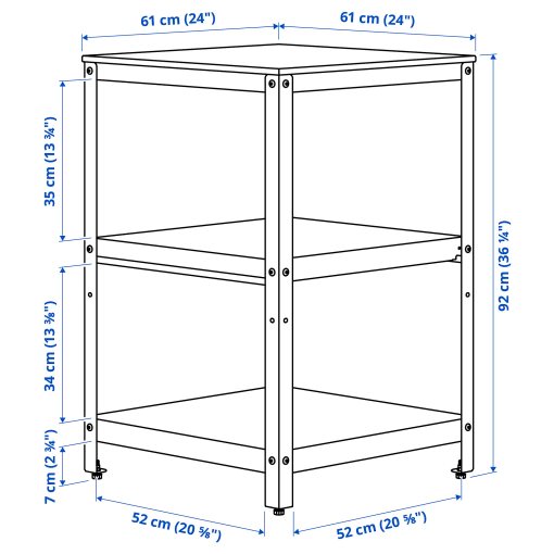 GRILLSKÄR, open kitchen unit/outdoor, 61x61 cm, 405.987.90
