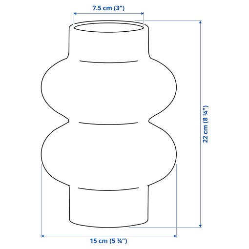 PÄRLHÄGG, βάζο, 22 cm, 406.073.08