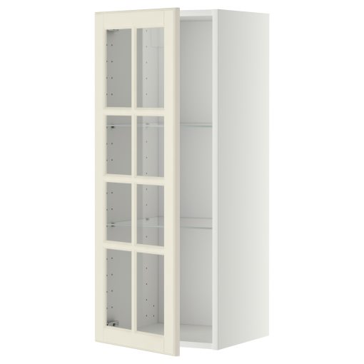 METOD, wall cabinet with shelves/glass door, 40x100 cm, 493.949.77