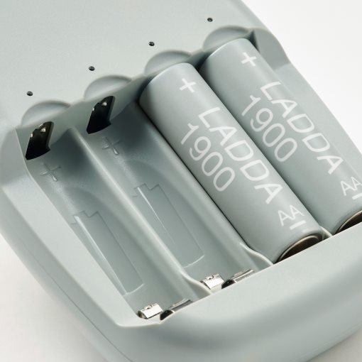 STENKOL/LADDA, battery charger and 4 batteries, 494.196.33